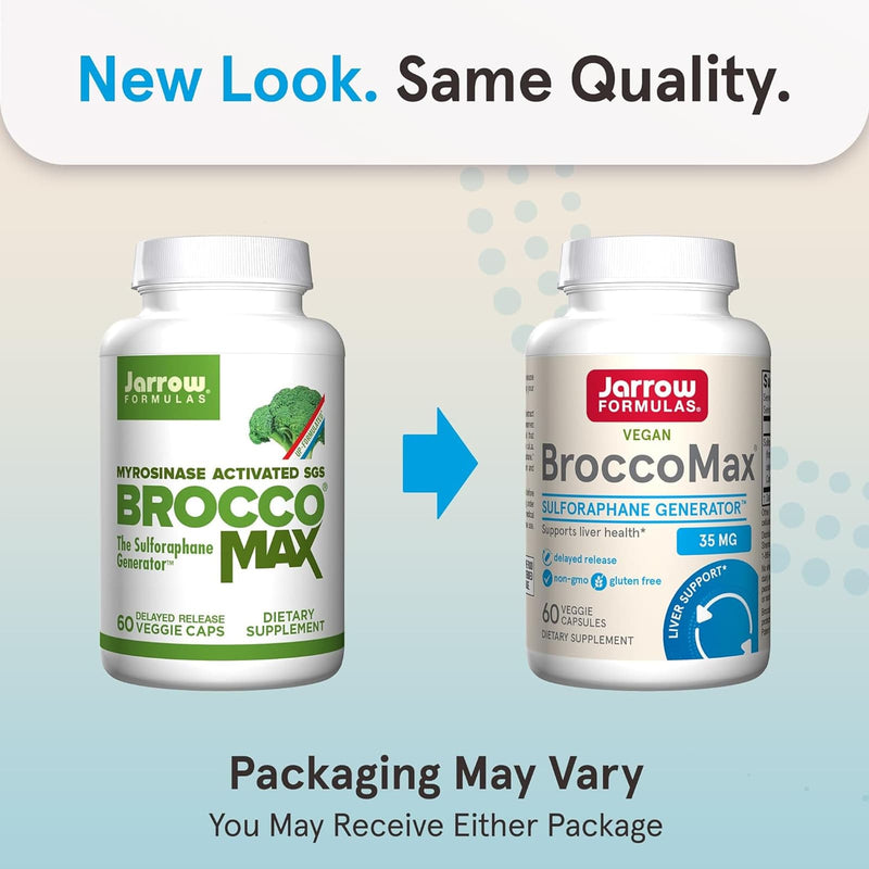 Jarrow Formulas BroccoMax Myrosinase Activated SGS 60 Delayed Release Veggie Caps