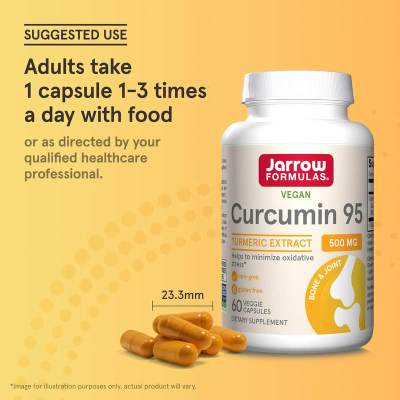 Fórmulas Jarrow, Curcumina 95, 500 mg, 60 cápsulas vegetais