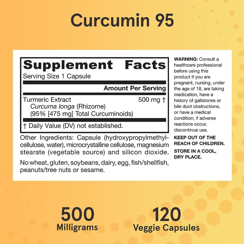 Jarrow Formulas Curcumin 95 Turmeric Extract 500 mg 120 Veggie Caps