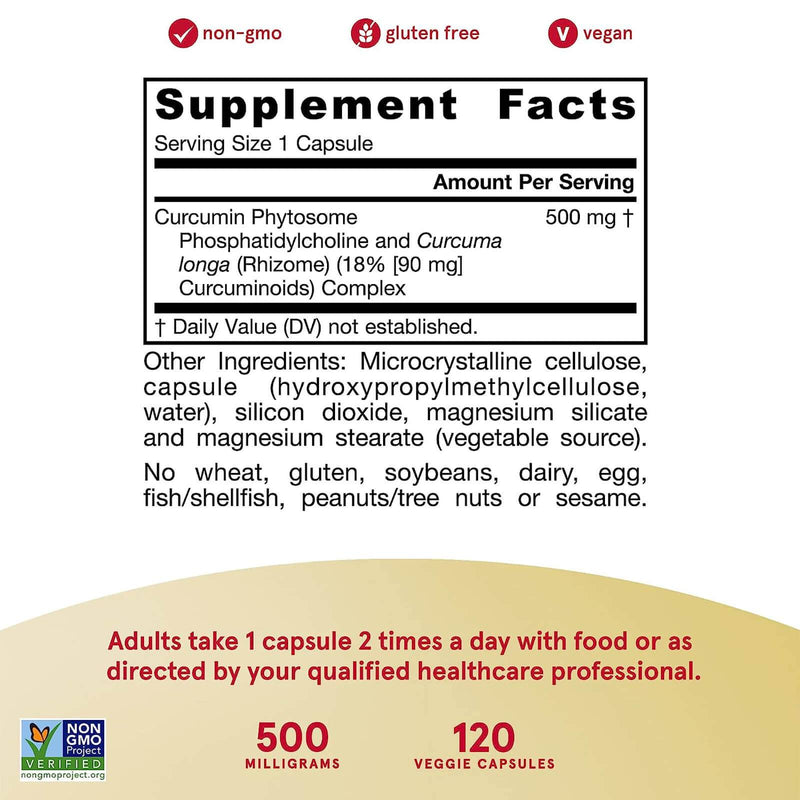 Jarrow Formulas Curcumin Phytosome 500 mg 120 Veggie Caps