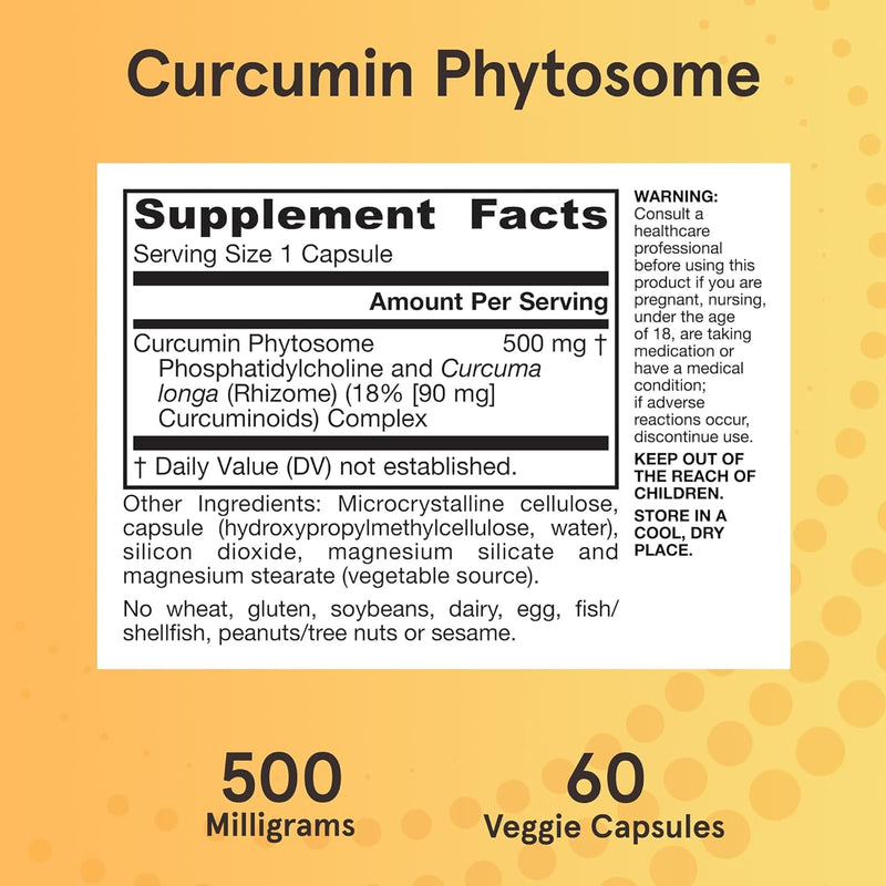 Jarrow Formulas Curcumin Phytosome 500 mg 60 Veggie Caps