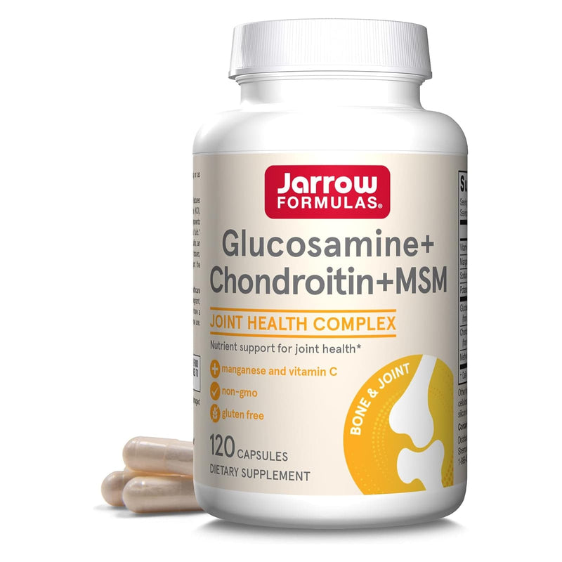 Jarrow Formulas Glucosamine + Chondroitin + MSM with Manganese and Vitamin C 120 Capsules