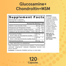 Jarrow Formulas Glucosamine + Chondroitin + MSM with Manganese and Vitamin C 120 Capsules - DailyVita