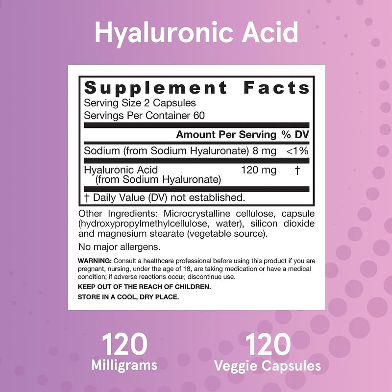 Jarrow Formulas Hyaluronic Acid 50 mg 120 Veggie Caps