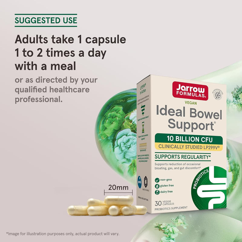 Jarrow Formulas Ideal Bowel Support 299v 10 Billion 30 Veggie Caps