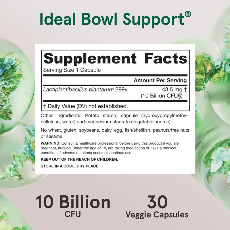 Jarrow Formulas Ideal Bowel Support 299v 10 Billion 30 Veggie Caps