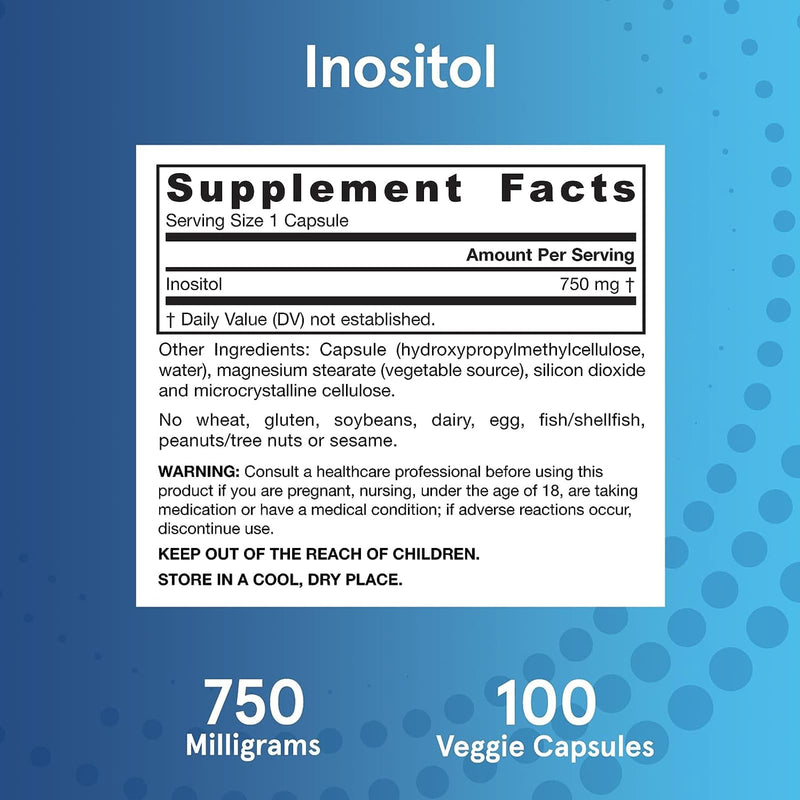 Jarrow Formulas Inositol 750 mg 100 Veggie Caps