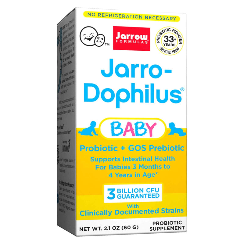 Jarrow Formulas, Jarro-Dophilus Baby, Probiótico para bebés, 3 meses - 4 años, 3 mil millones de bacterias vivas, 2.1 oz