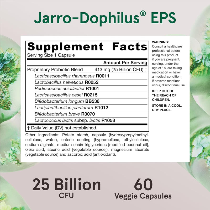 Jarrow Formulas Jarro-Dophilus EPS 250亿张60肠蔬菜帽