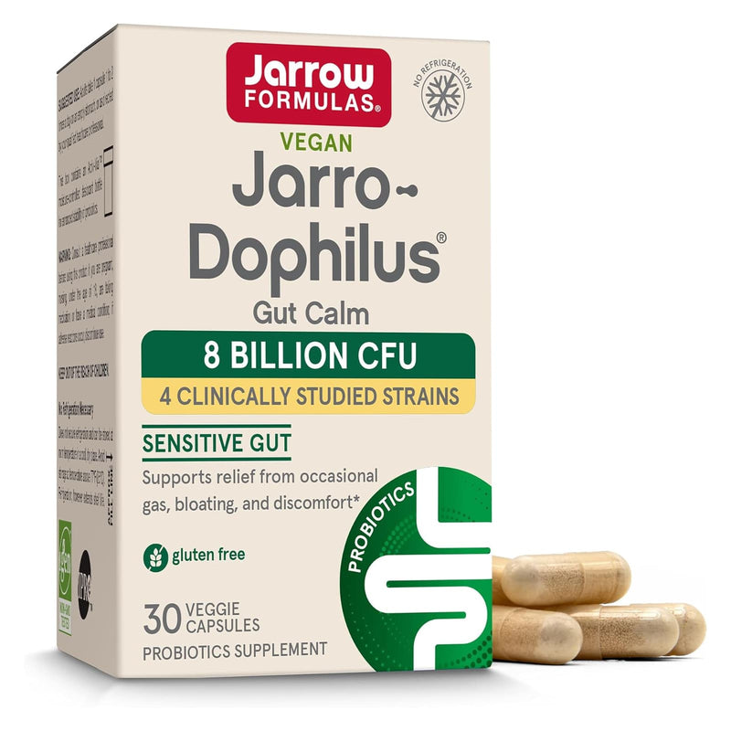 Fórmulas Jarrow, Jarro-Dophilus Gut Calm, 30 cápsulas vegetarianas de liberação retardada