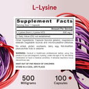 Jarrow Formulas L-Lysine 500 mg 100 Capsules - DailyVita