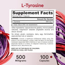 Jarrow Formulas L-Tyrosine 500 mg 100 Capsules - DailyVita