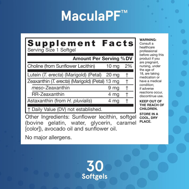 Jarrow Formulas, MaculaPF, 블루라이트 프로텍션, 소프트젤 30정