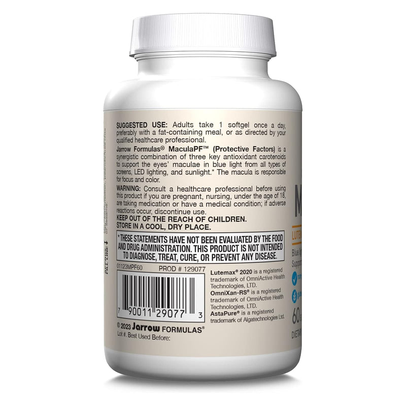 Jarrow Formulas MaculaPF Blue Light Protection 60 Softgels