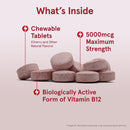 Jarrow Formulas Methyl B-12 Cherry Methylcobalamin 5000 mcg 90 Chewable Tablets - DailyVita