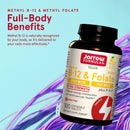 Jarrow Formulas Methyl B-12 & Methyl Folate Lemon 100 Chewable Tablets - DailyVita
