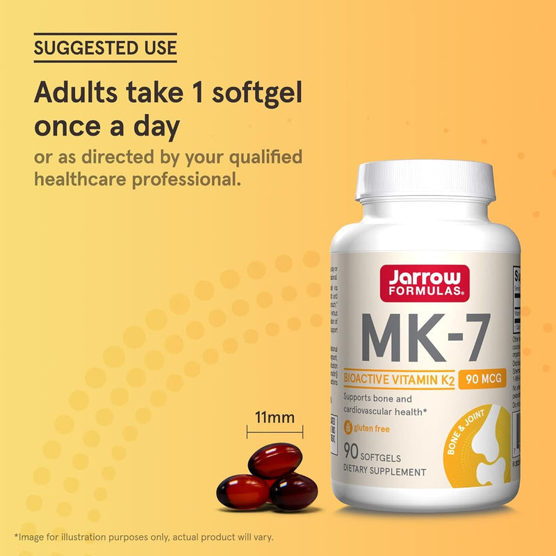 Jarrow Formulas, MK-7, 90 mcg, Vitamina K Superior, 90 Softgels