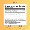 Jarrow Formulas MK-7 90 mcg Superior Vitamin K 90 Softgels - DailyVita