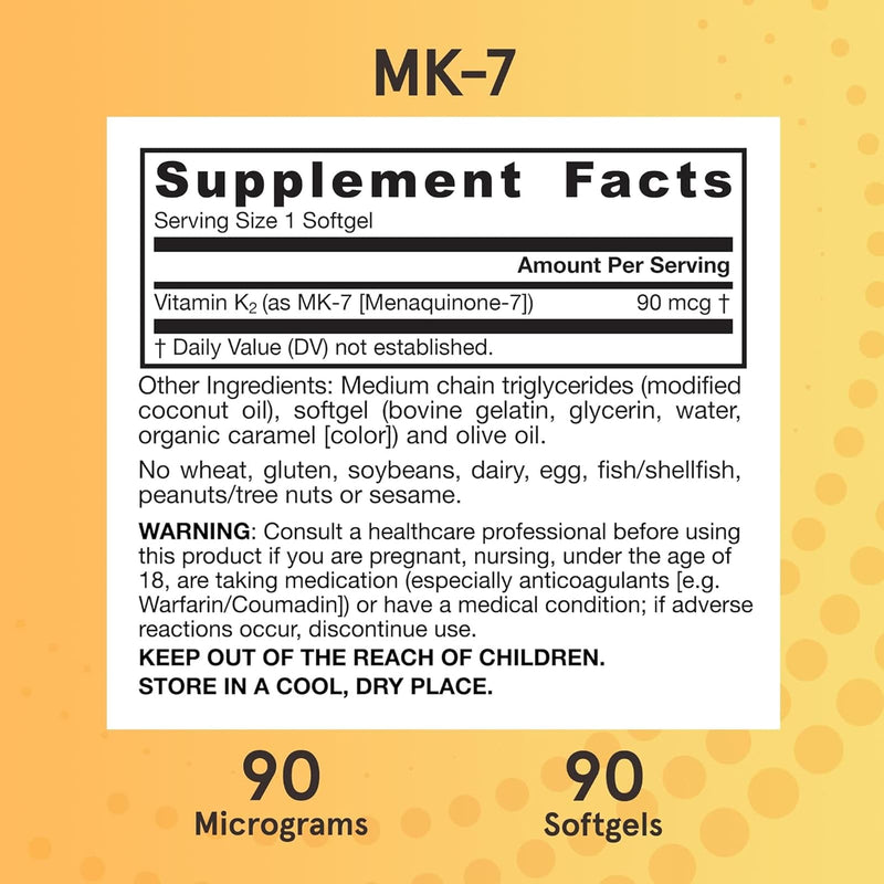 Jarrow Formulas, MK-7, 90 mcg, Vitamina K Superior, 90 Softgels