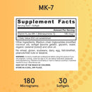 Jarrow Formulas MK-7 Most Active Form of Vitamin K-2 180 mcg 30 Softgels - DailyVita