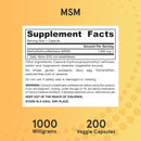 Jarrow Formulas MSM 1,000 mg 200 Veggie Caps - DailyVita