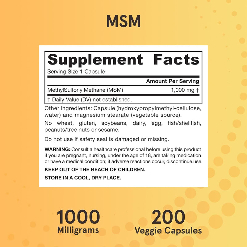 Jarrow Formulas MSM 1,000毫克200蔬菜帽