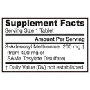 Jarrow Formulas Natural SAM-e (S-Adenosyl-L-Methionine) 200 200 mg 60 Enteric-Coated Tablets - DailyVita