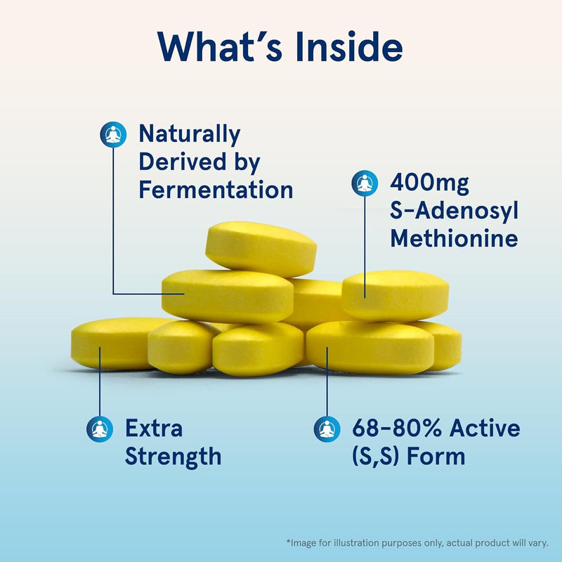 Fórmulas Jarrow, Natural SAMe 400, Potência Total, 400 mg, 60 Comprimidos com Revestimento Entérico