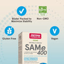 Jarrow Formulas Natural SAMe 400 Full Potency 400 mg 60 Enteric-Coated Tablets - DailyVita