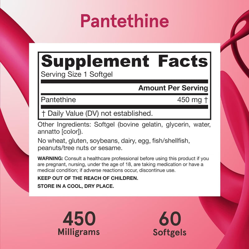 Jarrow Formulas Pantethine 450 mg 60 Softgels