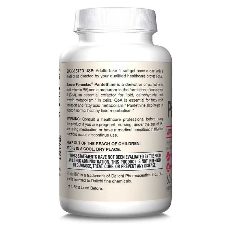 Jarrow Formulas Pantethine 450 mg 60 Softgels