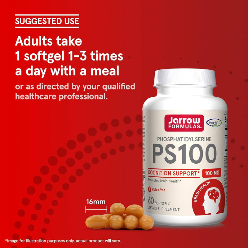 Jarrow Formulas PS-100 Phosphatidyl Serine 100 mg 60 Softgels - DailyVita