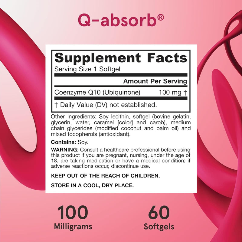 Fórmulas Jarrow, Q-absorb Co-Q10, 100 mg, 60 Cápsulas Cápsulas