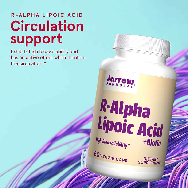 Jarrow Formulas R-Alpha Lipoic Acid + Biotin 60 Veggie Caps