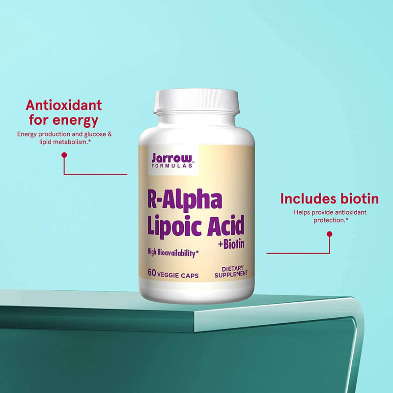 Jarrow Formulas R-Alpha Lipoic Acid + Biotin 60 Veggie Caps