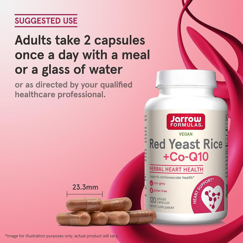 Jarrow Formulas Red Yeast Rice + Co-Q10 120 Veggie Caps