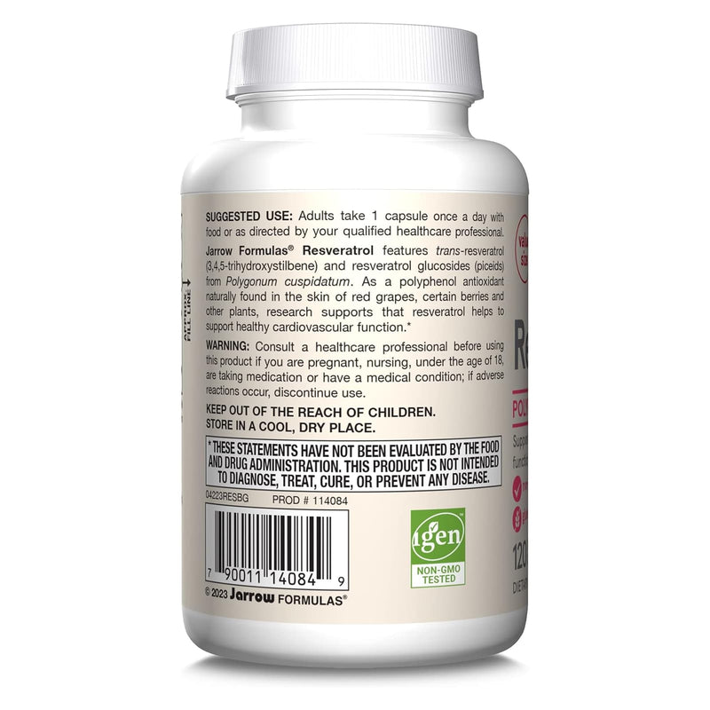 Jarrow Formulas Resveratrol 100 mg 120 Veggie Caps