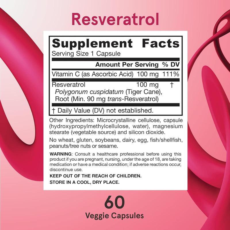 Jarrow Formulas Resveratrol 100 mg 60 Veggie Caps