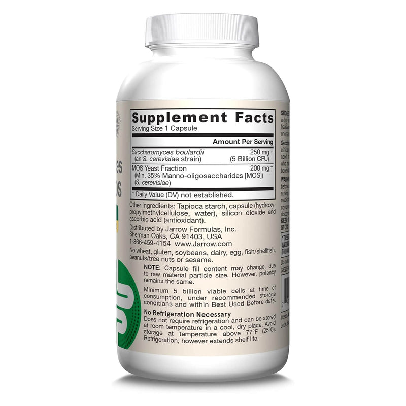 Jarrow Formulas Saccharomyces Boulardii Plus MOS 5 Billion 90 Delayed Release Veggie Caps