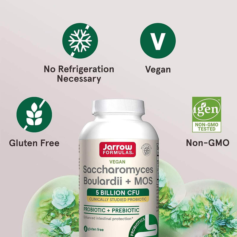 Jarrow Formulas Saccharomyces Boulardii Plus MOS 5 Billion 90 Delayed Release Veggie Caps