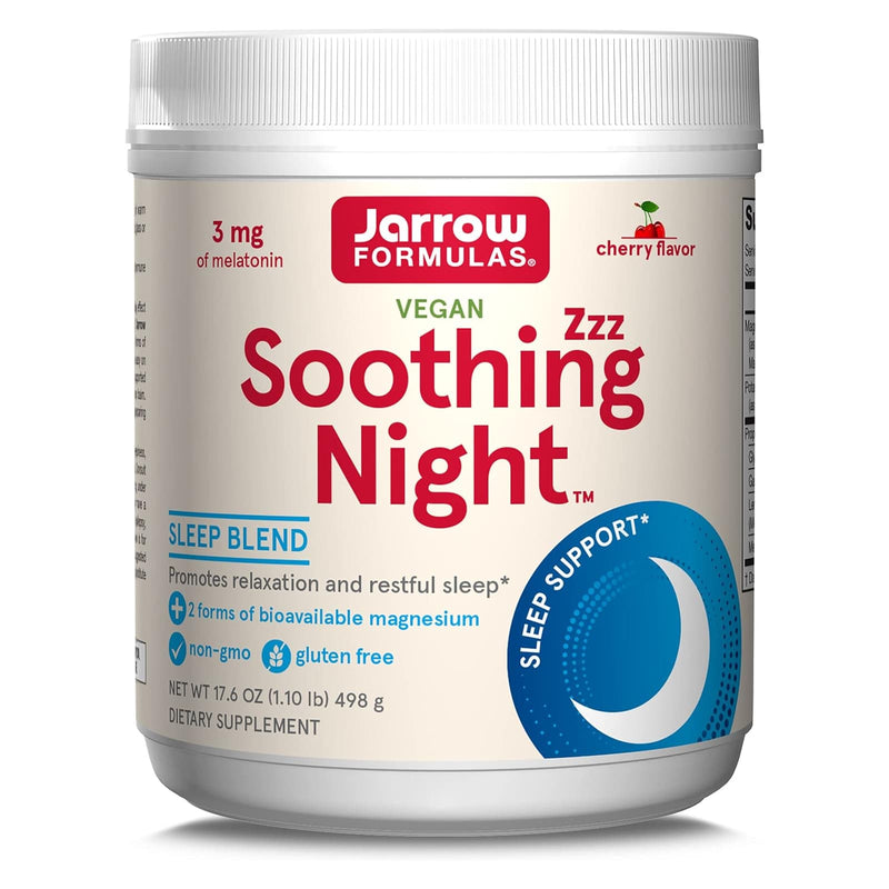 Jarrow Formulas Soothing Night Magnesium Supplement Powder Cherry Flavor 17.6 Oz