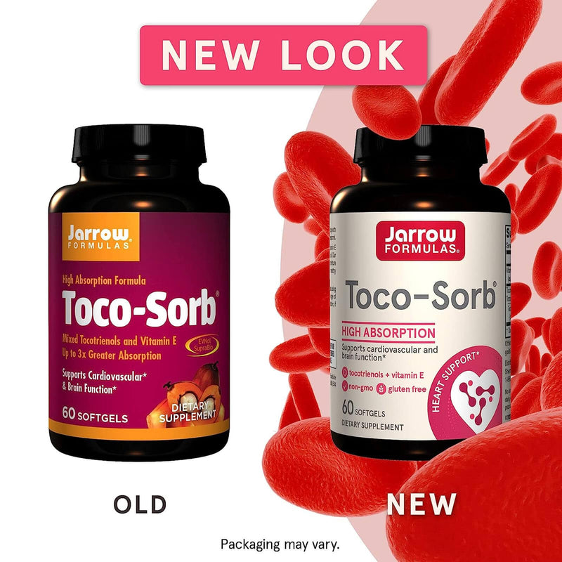 Toco Supplement Jarrow Formulas Toco-Sorb Mixed Tocotrienols and Vitamin E 60 Softgels ...