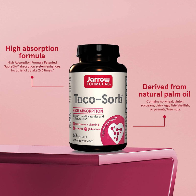 Jarrow Formulas Toco-Sorb Mixed Tocotrienols and Vitamin E 60 Softgels