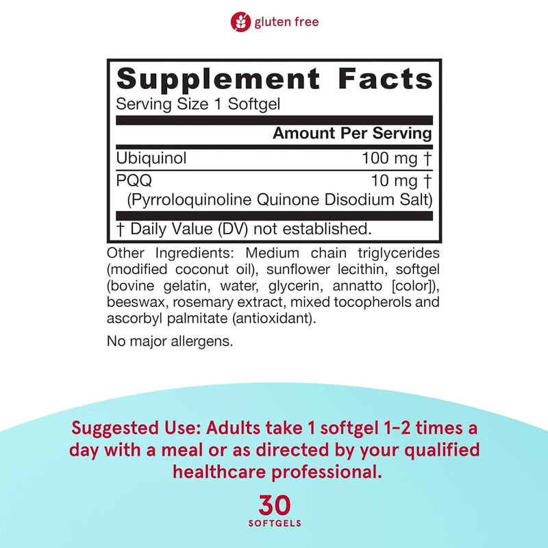 Fórmulas Jarrow, Ubiquinol, QH-Absorb + PQQ, 30 Softgels