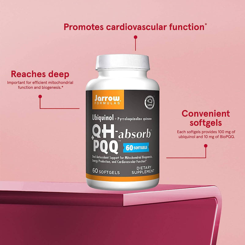 Jarrow Formulas, 유비퀴놀, QH-Absorb + PQQ, 60 소프트젤