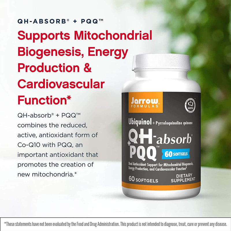 Jarrow Formulas Ubiquinol QH-Absorb + PQQ 60 Softgels