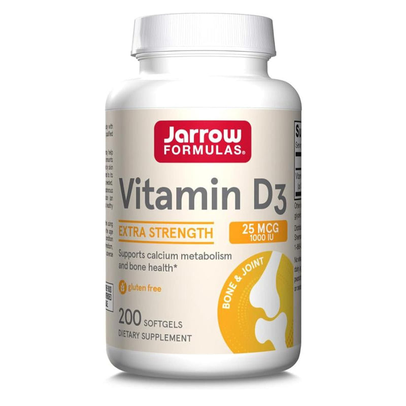 Jarrow Formulas, vitamina D3, colecalciferol, 25 mcg (1000 UI), 200 cápsulas blandas