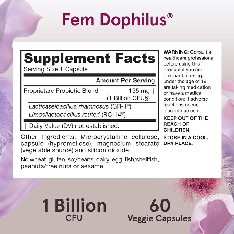 Jarrow Formulas 女性的fem dophilus 10亿生物每份60个素食帽