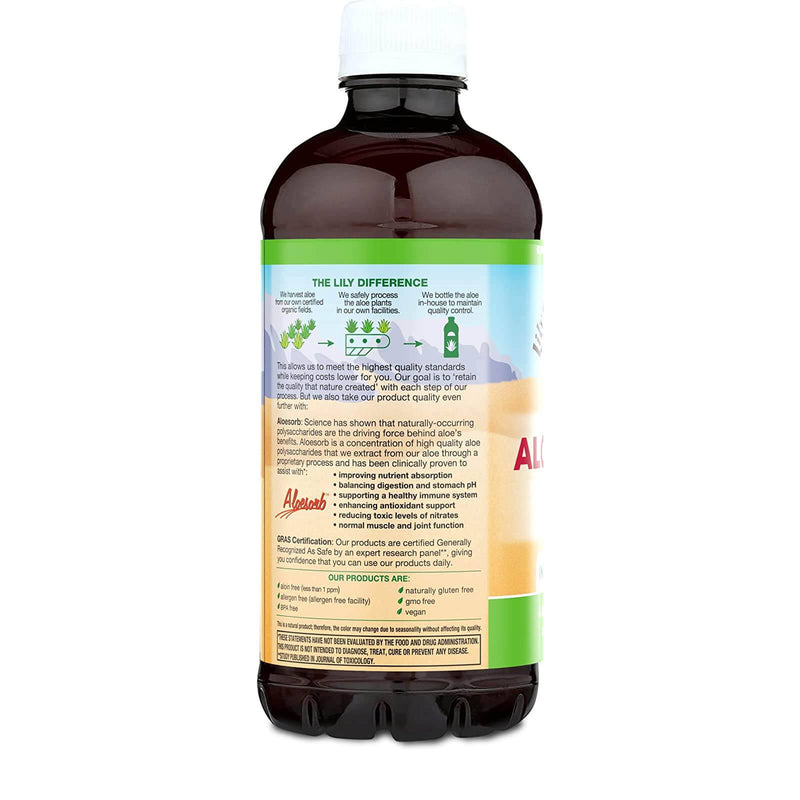 Filé interno de suco de aloe vera orgânico de lírio do deserto - 32 fl oz