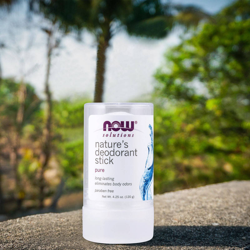 NOW Solutions, Nature's Deodorant Stick, 데오도란트 스톤, 100% 순수 천연, 오래 지속되는 체취 제거제, 3.5 oz.